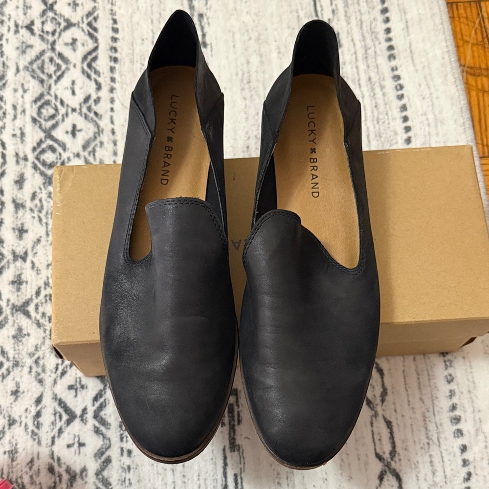 Lucky Brand Black Slip-On Loafers